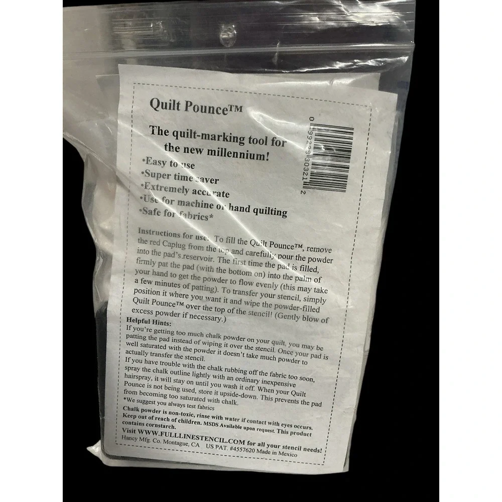 Hancy Quilt Pounce With White Chalk